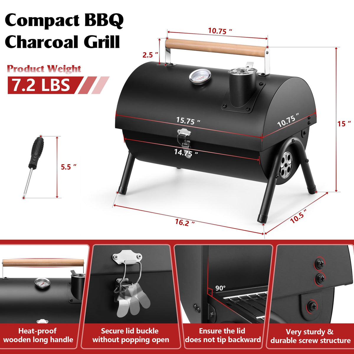 HaSteeL table-top grill with stainless rack ready for burgers, fish, and veggies