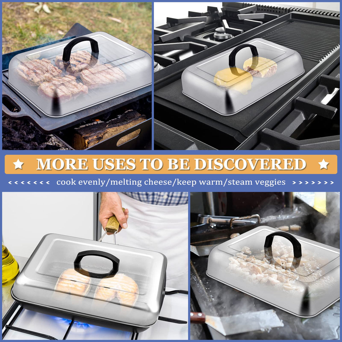 HaSteeL dishwasher-safe finish simplifies cleanup after cooking.