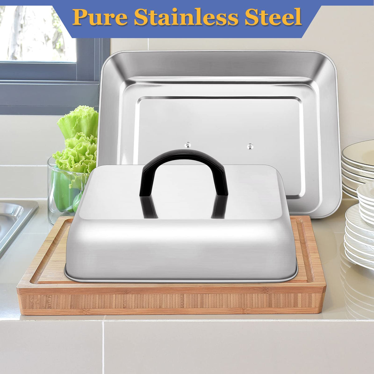HaSteeL durable rust-free construction resists deformation on busy grills.