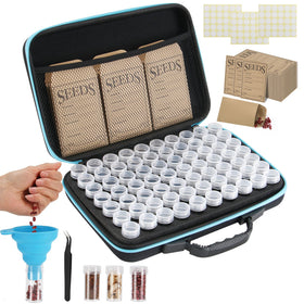 Hasumcol 70-slot seed storage organizer protects seeds from light and moisture