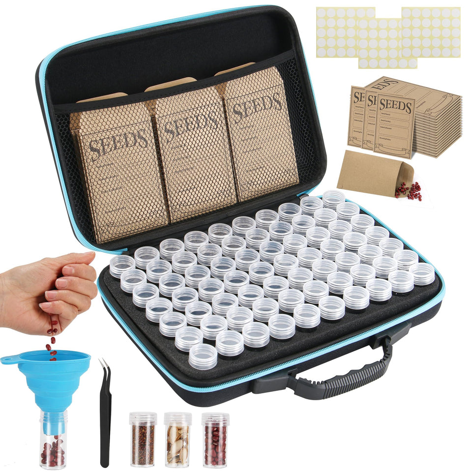 Hasumcol 70-slot seed storage organizer protects seeds from light and moisture