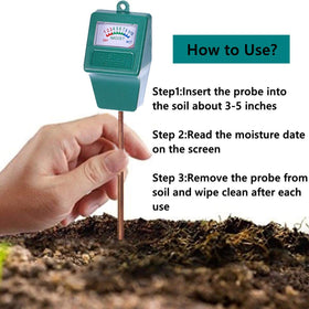 Hathdia plant hygrometer dial close-up showing moisture reading for watering decisions.