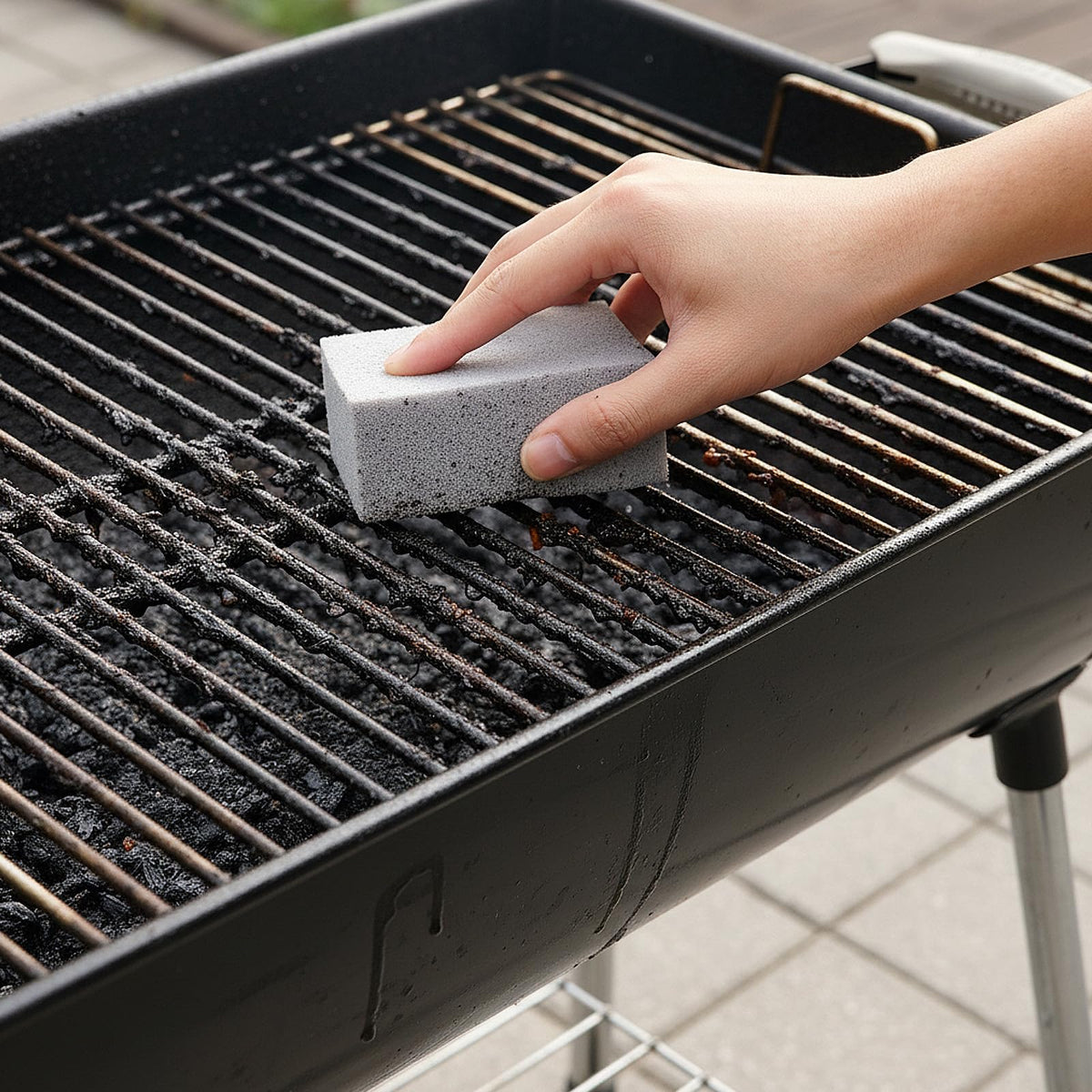 Hatoku grill bricks remove grease from grill grates and BBQ pits efficiently.