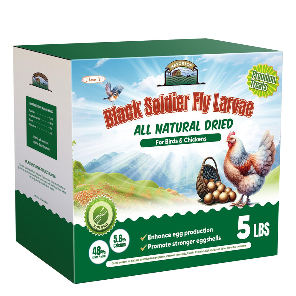 HATORTOP BSF larvae packaging front view with resealable bag for freshness