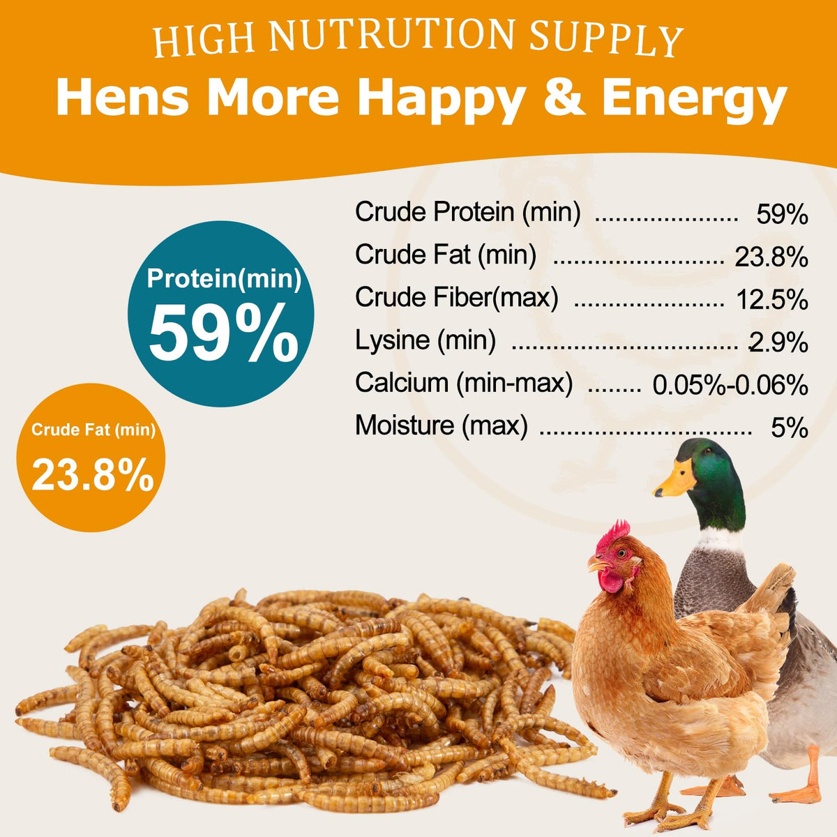 HATORTOP dried mealworms in nature scene for birds