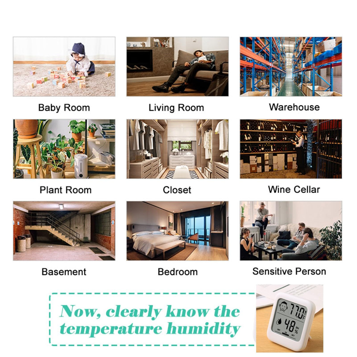 HATUSOKU home use thermometer and hygrometer with simple readings