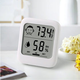 HATUSOKU digital thermometer and hygrometer side view compact white body