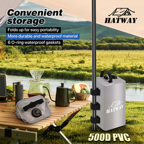 Hatway 4x10L water bags fully filled anchor tent legs firmly.