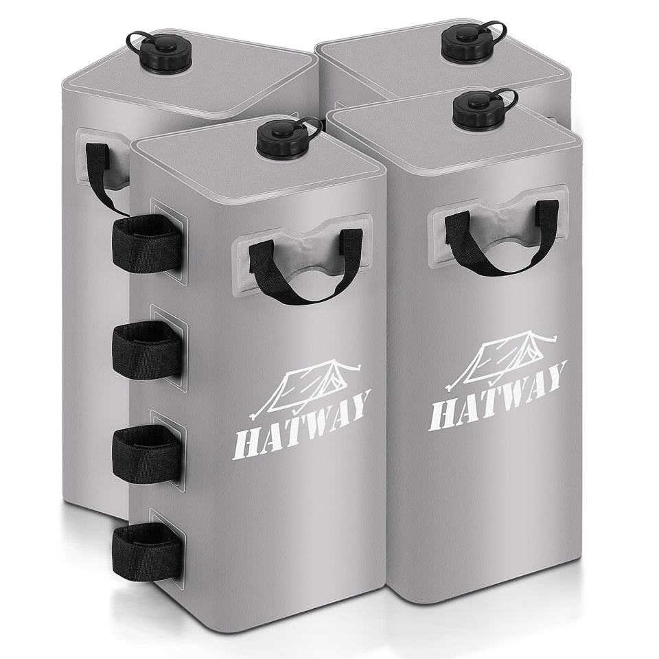 Hatway canopy water bag weights in square design stabilizing a four-leg gazebo.