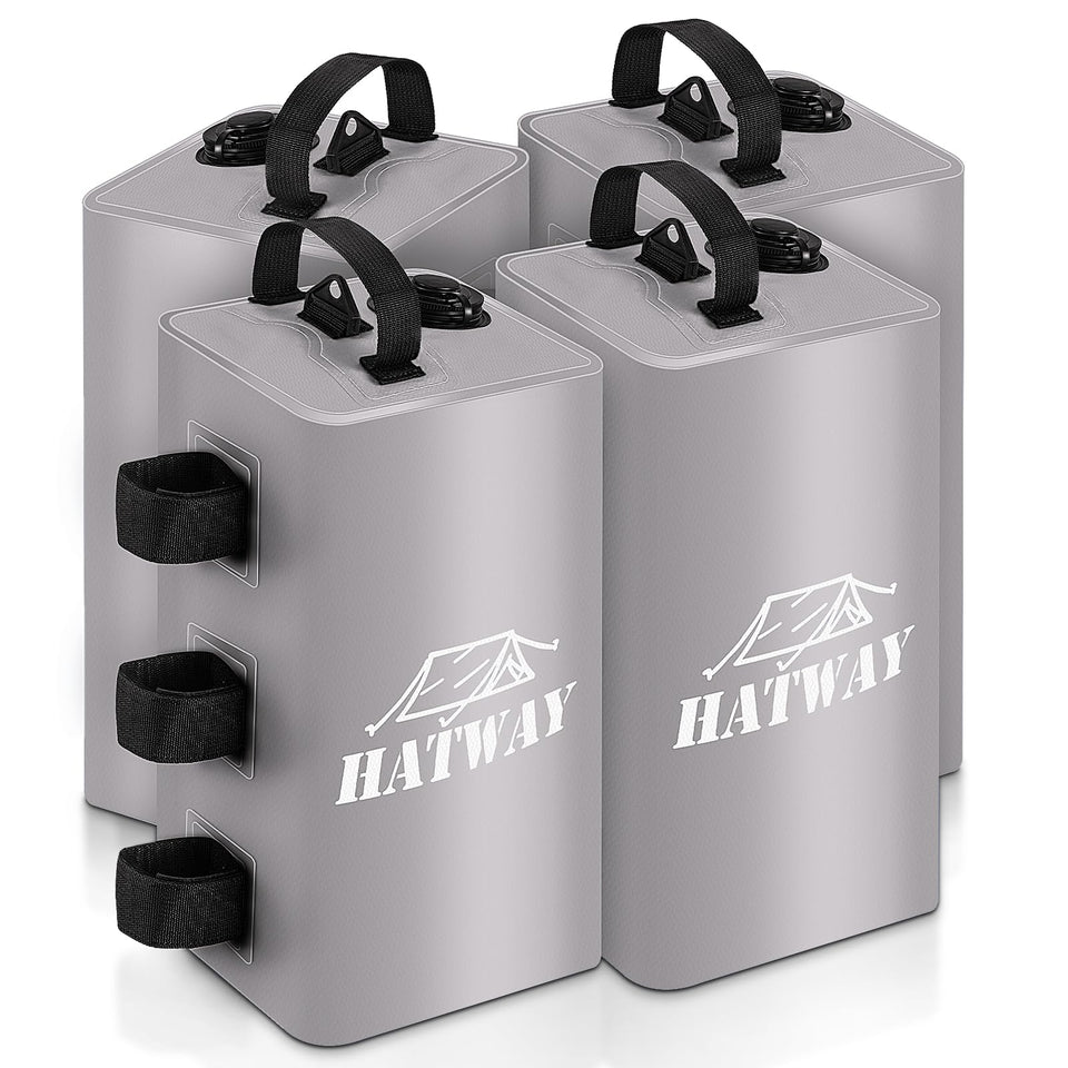 Hatway canopy weight bags securing a pop-up canopy for stability.
