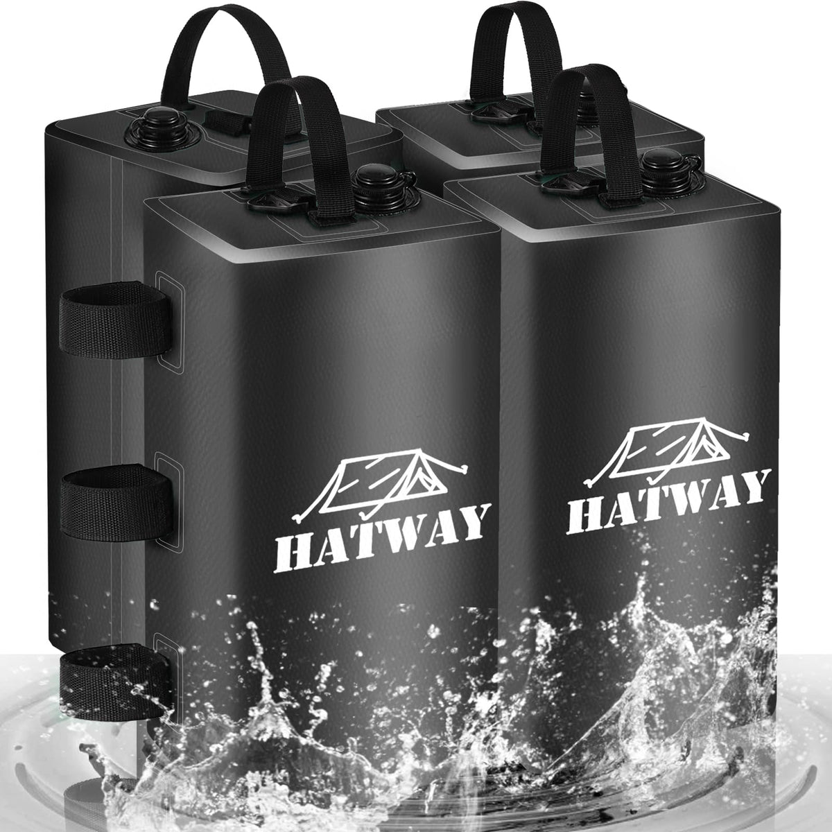 Hatway weights at the beach setup, ready for steady sheltering.