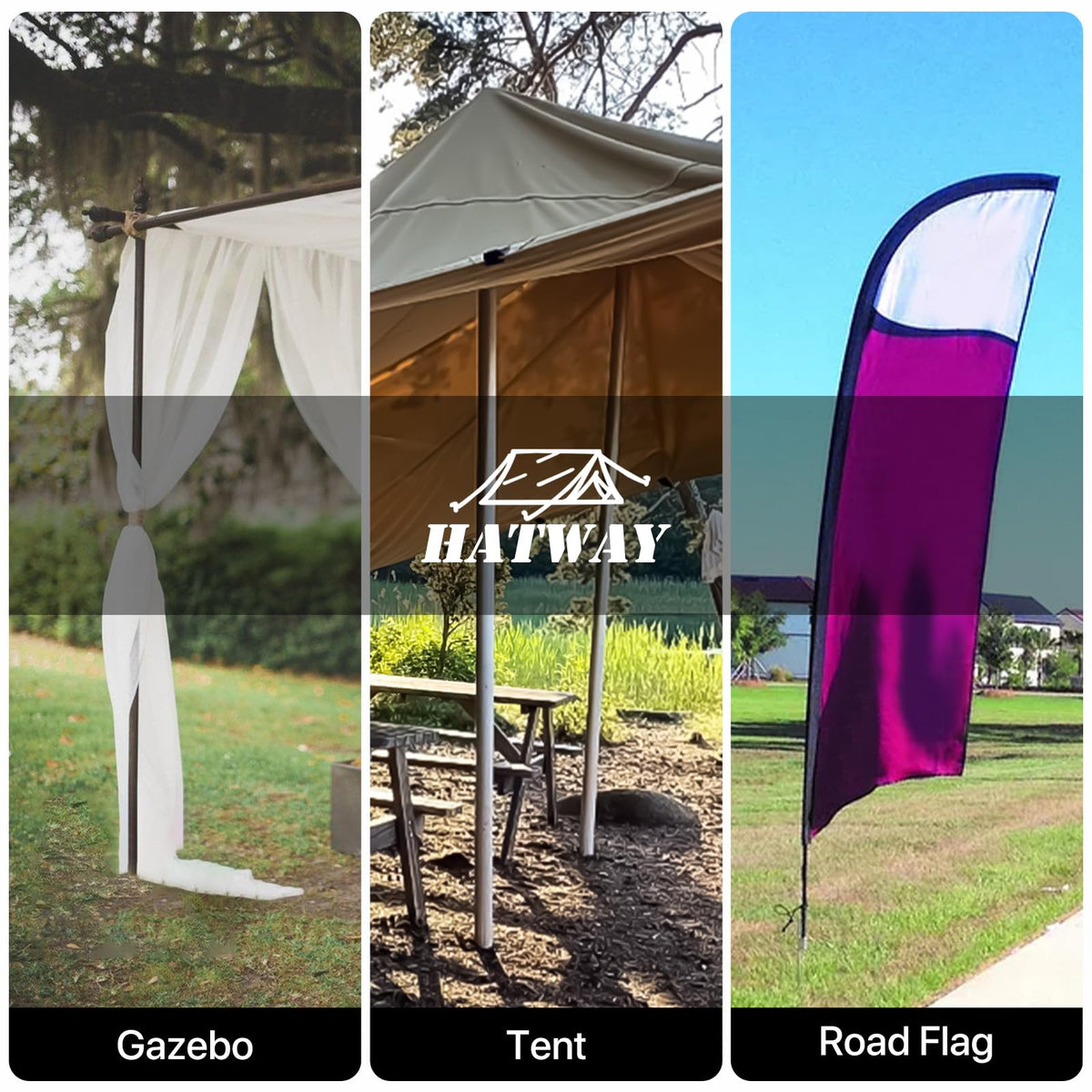 Hatway water-resistant material resists fading and tearing over time.