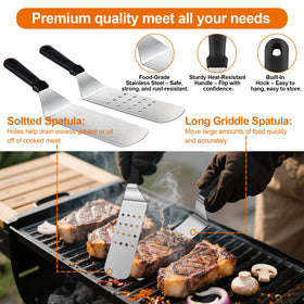 Haultery 42PCS slotted spatula helps drain fat while turning
