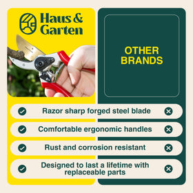 Haus & Garten ClassicPRO in-action pruning branches on shrubs.