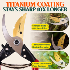 Haus & Garten ForgedPRO ergonomic non-slip handles provide comfortable pruning control.