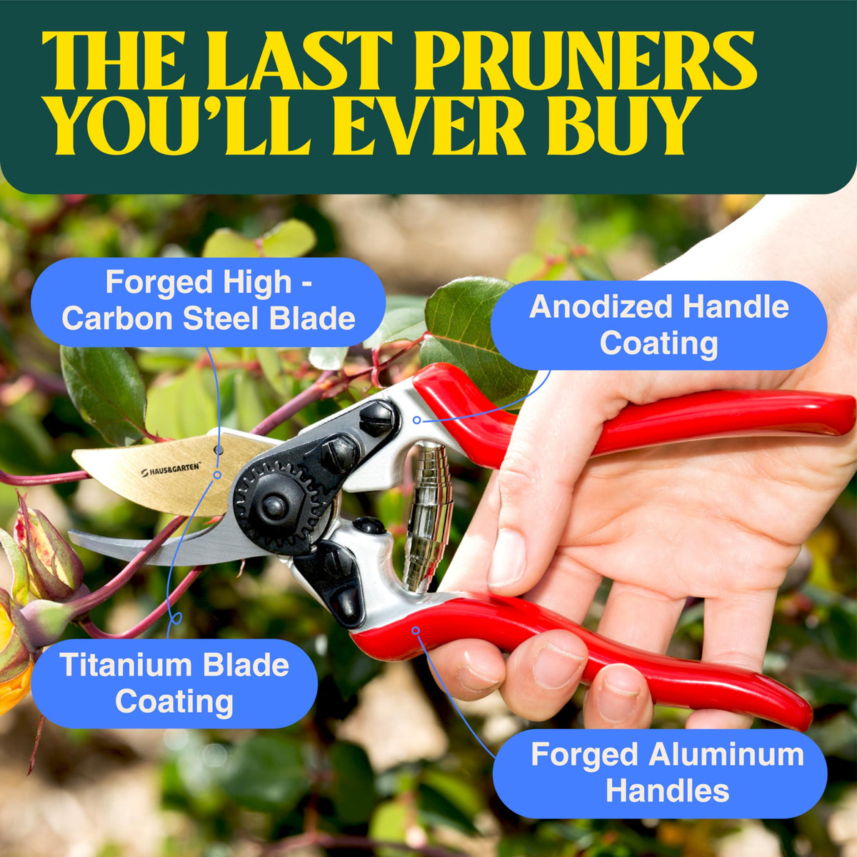 Titanium-coated blades of PrecisionPRO stay sharp and rust-free for longevity.