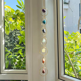 HausArtX Wind Chime featuring Apatite Raw Stone adds color and focus.