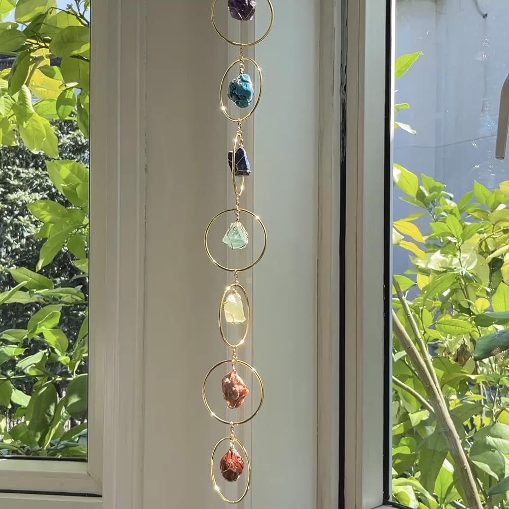 HausArtX Green Crystal Wind Chime showcases natural texture and serene vibes.