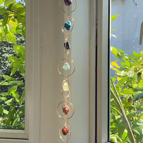 HausArtX Green Crystal Wind Chime showcases natural texture and serene vibes.
