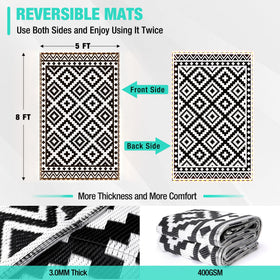 HAUSHOF foldable camping rug with carrying bag for travel