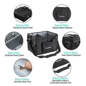 HAUSHOF grill caddy foldable shoulder strap enables easy transport