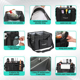HAUSHOF grill caddy interior mesh pockets store utensils and condiments
