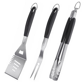 HAUSHOF large spatula for BBQ, durable stainless steel, ideal for flipping and draining grease.