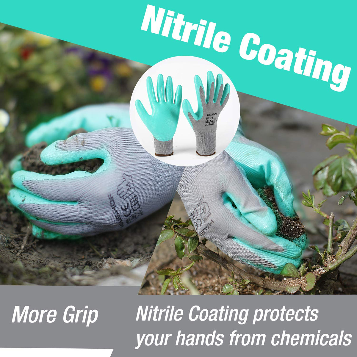 HAUSHOF thickened fabric provides durable protection for thorny pruning and weed pulling.
