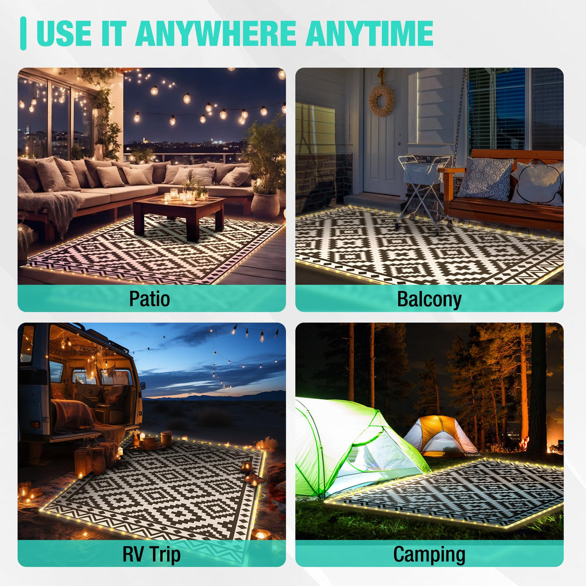 HAUSHOF waterproof quick-drying outdoor mat for easy cleaning