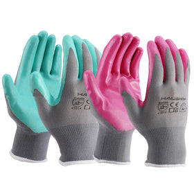 HAUSHOF women's garden glove with nitrile-coated palm for improved grip.
