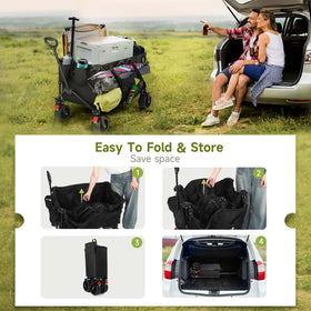 HAUSPROFI 400 lb steel frame supports heavy camping or shopping loads