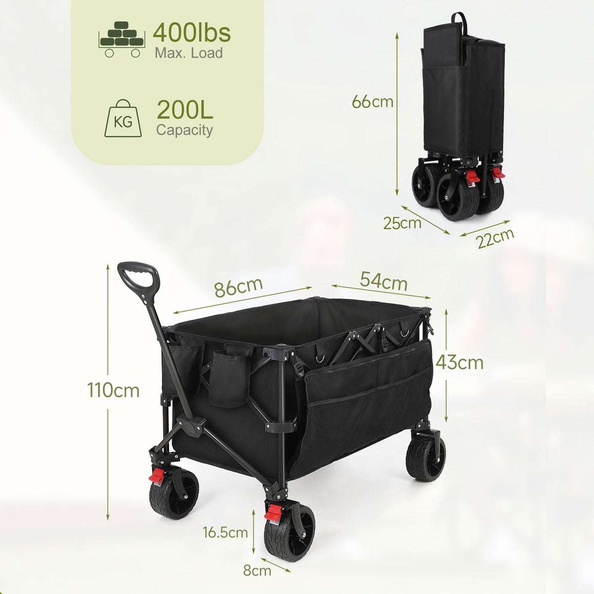 HAUSPROFI folds quickly to a compact size for trunk storage