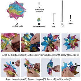 Hausse 18.5-inch garden pinwheels decorate and attract attention while deterring birds