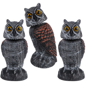 Hausse 3-pack owl decoys deter birds in the garden with a realistic look.
