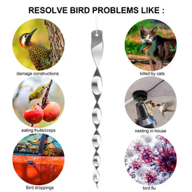 Hausse barn and garden deterrents for birds near structures.