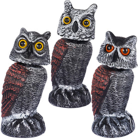Hausse horned owl decoys, 3-pack, front view for garden protection.