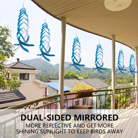 Hausse blue-silver Mylar spinner reflects light to frighten birds away.