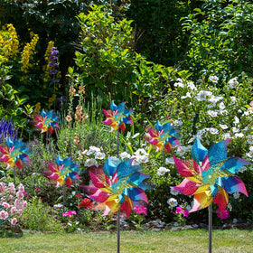 Hausse colorful pinwheels yard decor helps keep birds away in sunlight