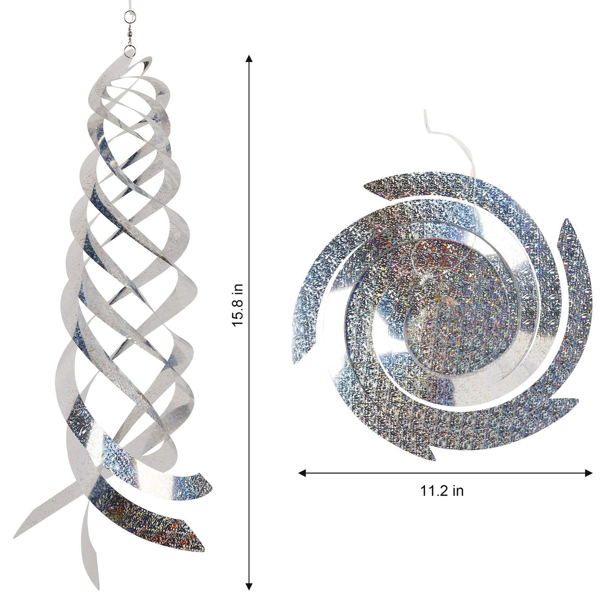 Hausse dual-sided spinner shines in sunlight, boosting visibility for garden protection.