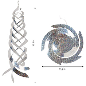 Hausse dual-sided spinner shines in sunlight, boosting visibility for garden protection.