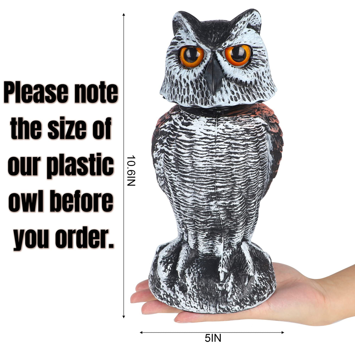 Hausse horned owl garden decor deters pests while adding charm
