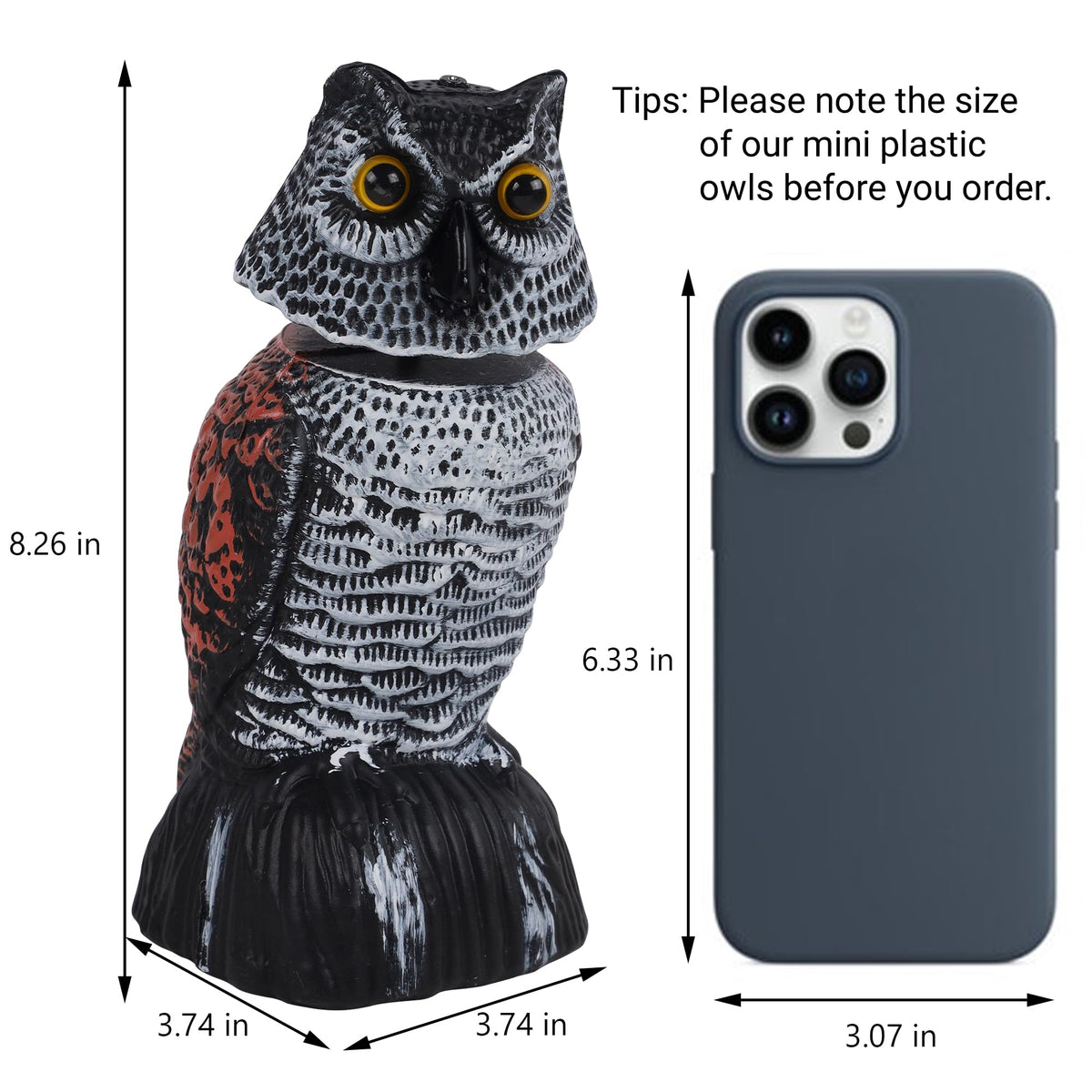 Hausse mini owl detailed feathers and vivid eyes for lifelike look