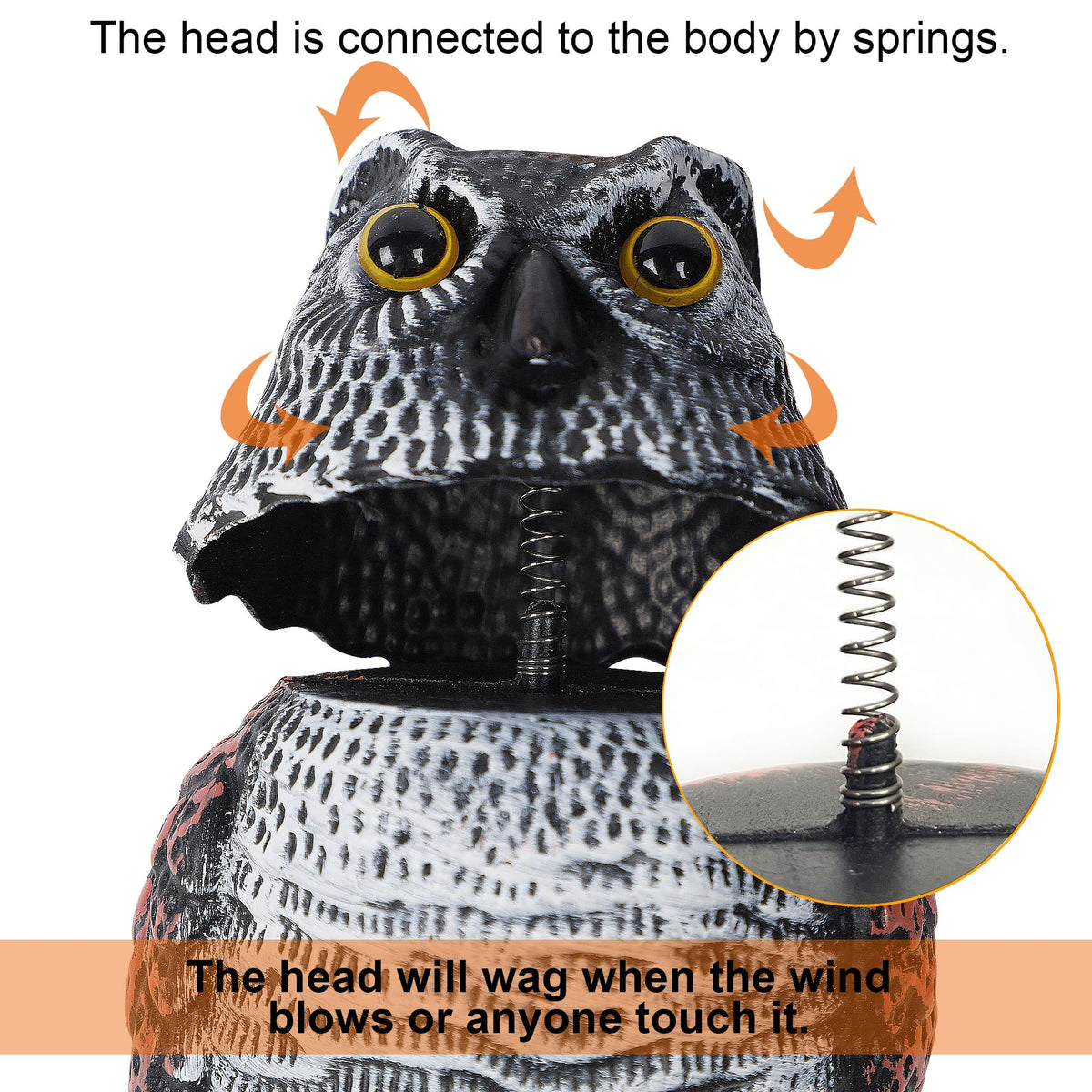 Hausse mini owl deterrent sturdy plastic body for outdoor use