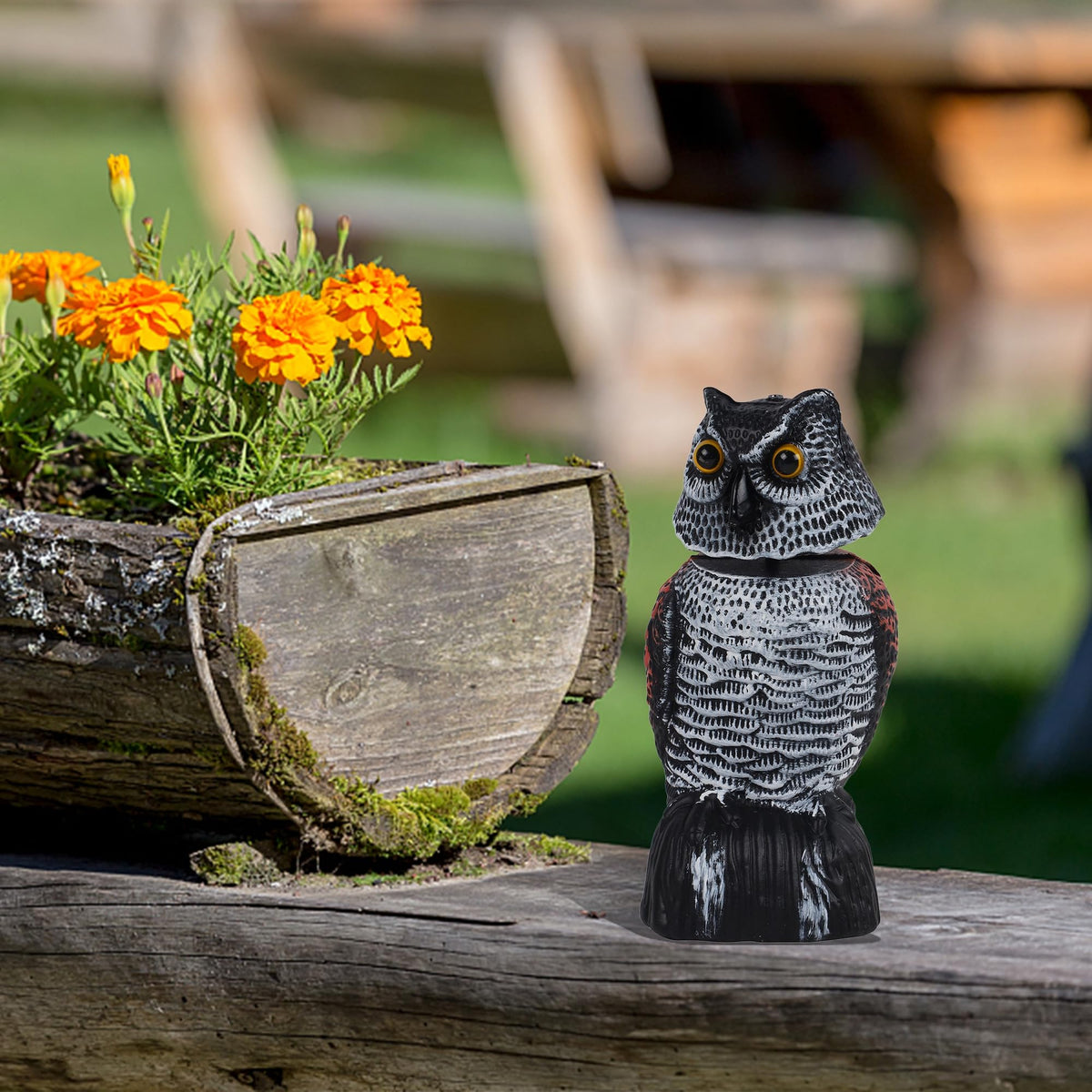 Hausse mini owl outdoor indoor decor with deterrent potential
