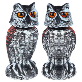 Hausse owl decoy with rotating head deters birds in gardens