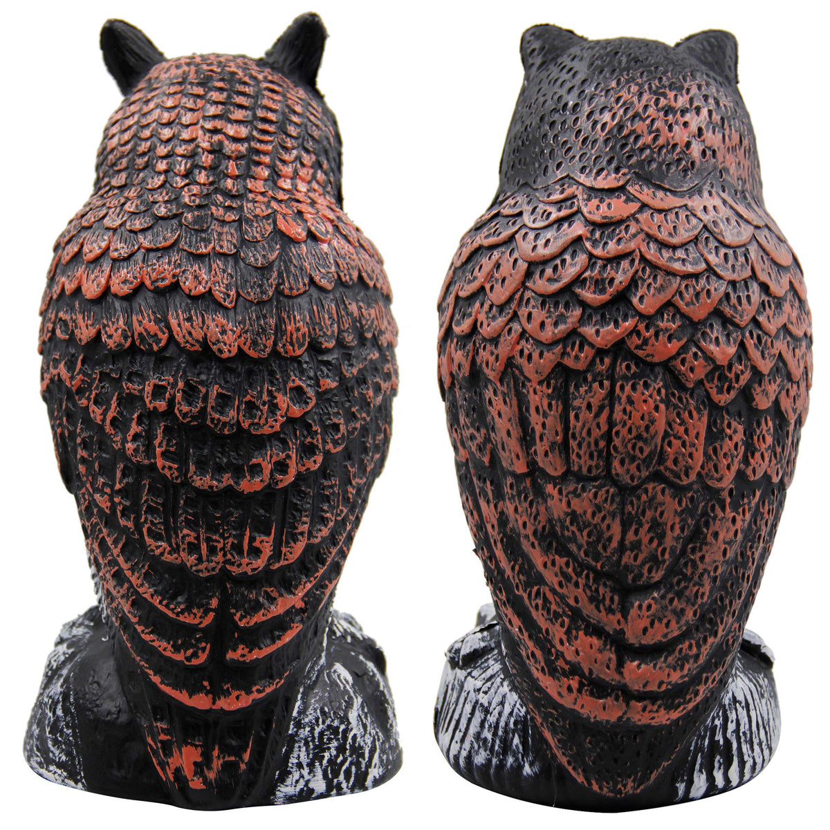 Hausse owl decoy protects patios, balconies, and decks.