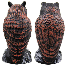 Hausse owl decoy protects patios, balconies, and decks.