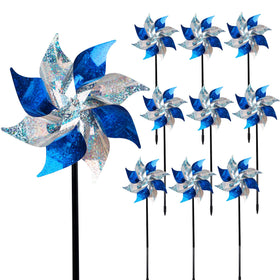 Hausse pinwheels blue and silver reflect sunlight to deter birds from yards