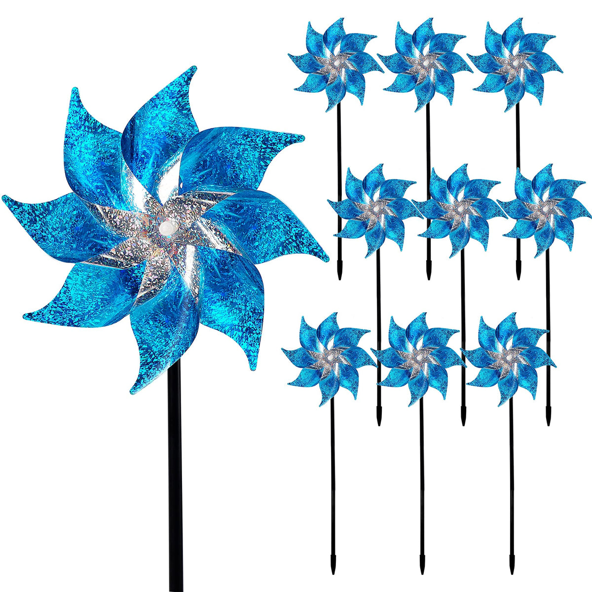 Hausse reflective pinwheels assembly ready for quick garden setup to deter birds