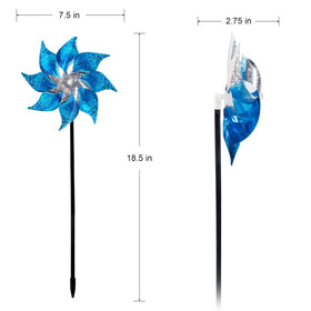 Hausse reflective pinwheels blue 10-pack shines in sun to deter birds